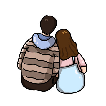 2.14情侣爱情情人节约会背影