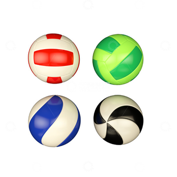源文件下载【趣麦麦图】彩色排球建模