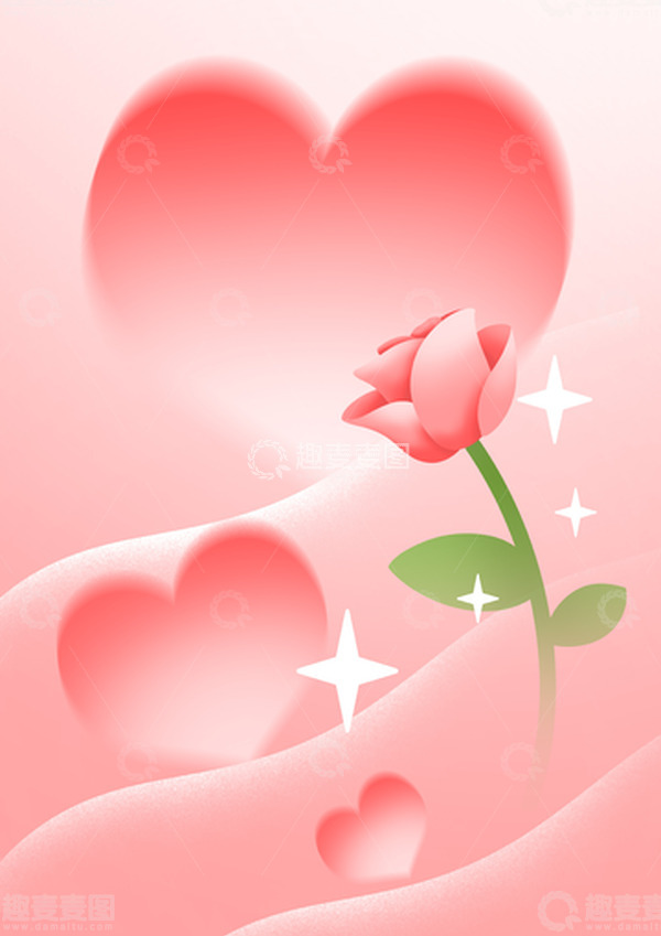 源文件下载【趣麦麦图】-情人节浪漫爱心氛围简约背景