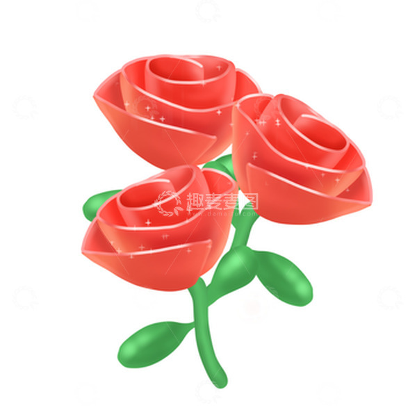 源文件下载【趣麦麦图】红色浪漫玫瑰花鲜花情人节