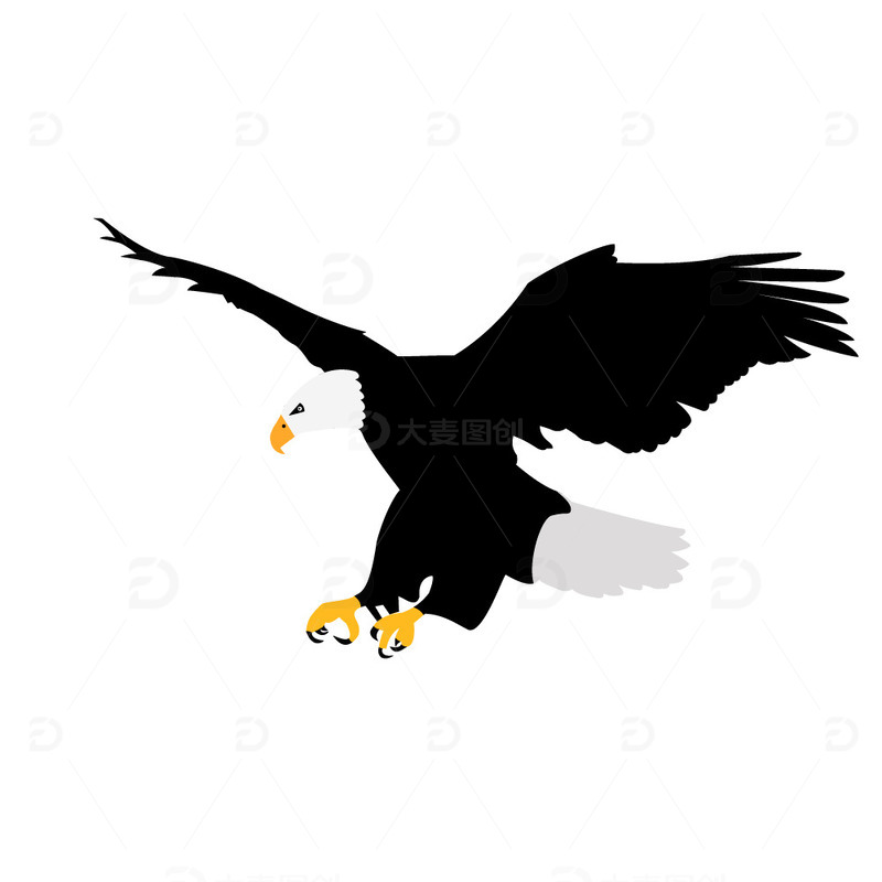 源文件下载【趣麦麦图】-老鹰创意设计元素