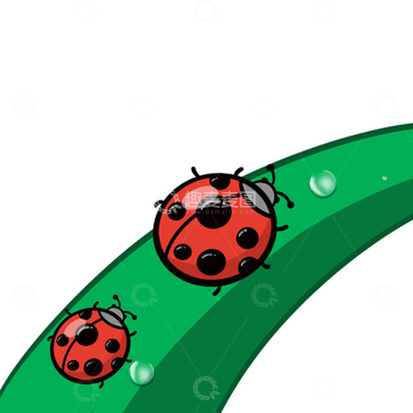 源文件下载【趣麦麦图】红色卡通七星瓢虫春天昆虫手绘元素