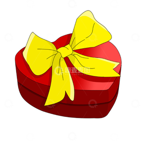 源文件下载【趣麦麦图】情人节蝴蝶结爱心礼盒