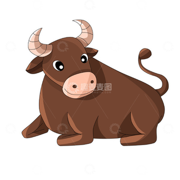 源文件下载【趣麦麦图】-春天立春坐卧耕牛手绘卡通图