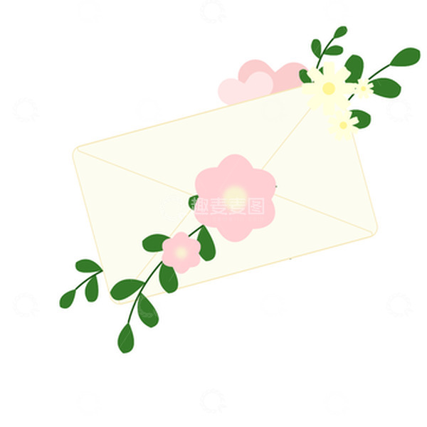 源文件下载【趣麦麦图】浪漫花束信封情书桃心小雏菊