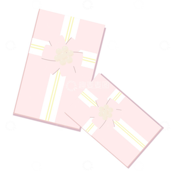 源文件下载【趣麦麦图】粉色彩带丝带情人节礼物盒浪漫元素