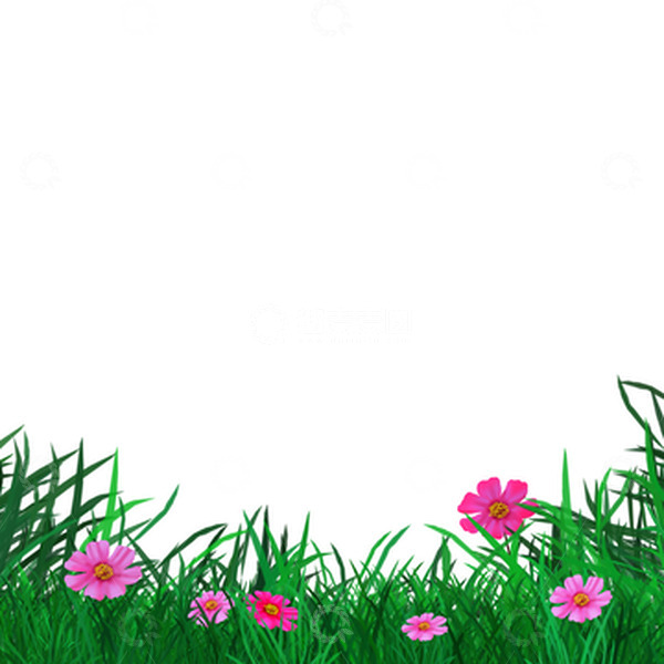 源文件下载【趣麦麦图】绿色春天草地花丛