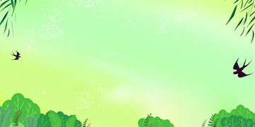 绿色小清新户外风景树丛春天郊游装饰背景