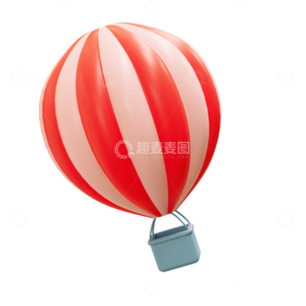 源文件下载【趣麦麦图】-3D立体浪漫热气球