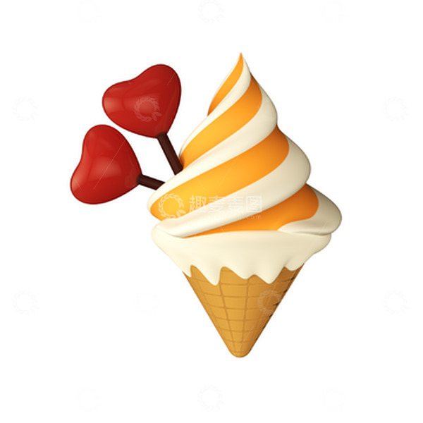 源文件下载【趣麦麦图】情人节冰淇淋装饰