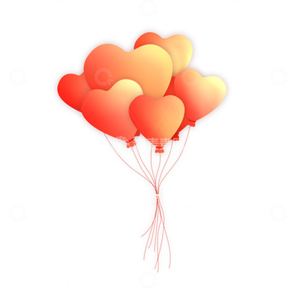 源文件下载【趣麦麦图】红色爱心气球