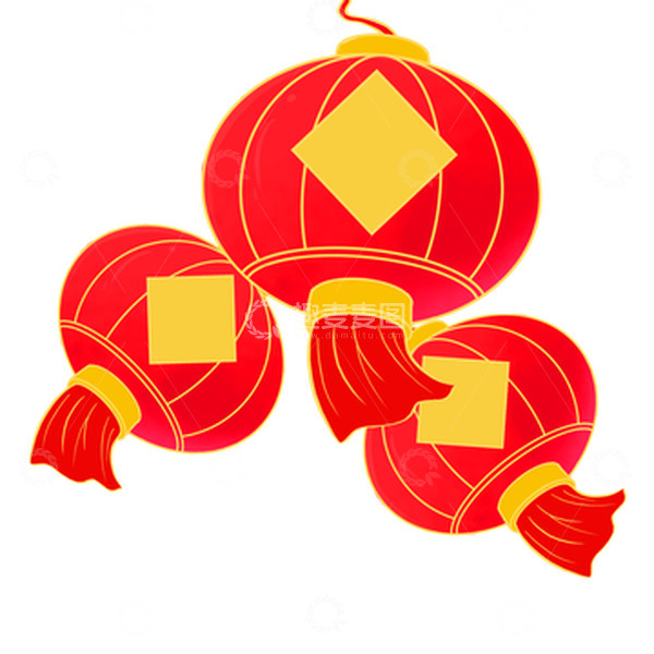 源文件下载【趣麦麦图】元宵节灯笼插画元素