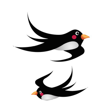 卡通插画燕子春天元素