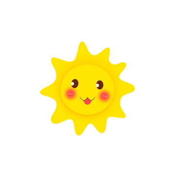 黄色卡通太阳手绘图