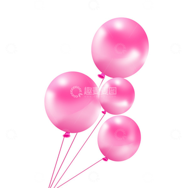 源文件下载【趣麦麦图】粉色装饰卡通气球元素
