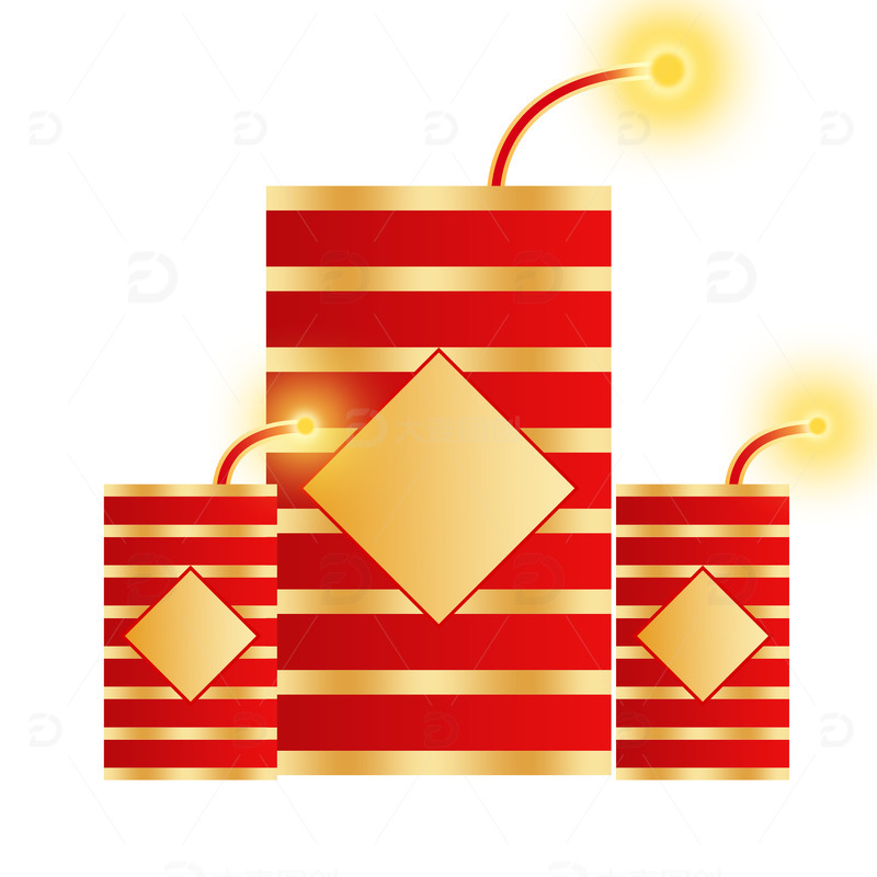 元宵节鞭炮喜庆元素