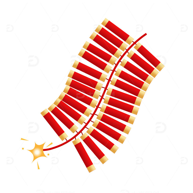 元宵节卡通手绘鞭炮元素