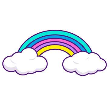 春天卡通彩虹元素