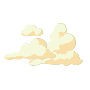 黄色晚霞卡通手绘图