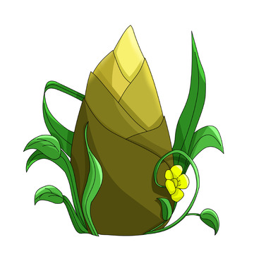 春天场景春笋卡通手绘图