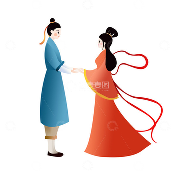 源文件下载【趣麦麦图】七夕情人节人物元素