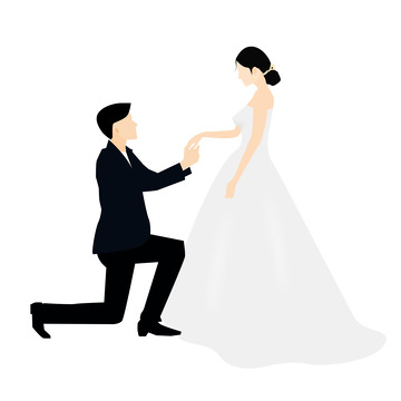 情人节求婚人物元素