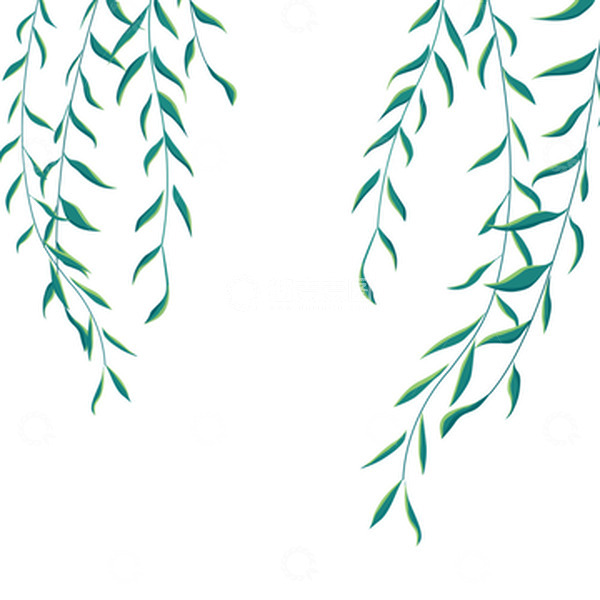 源文件下载【趣麦麦图】绿色小清新春天柳条