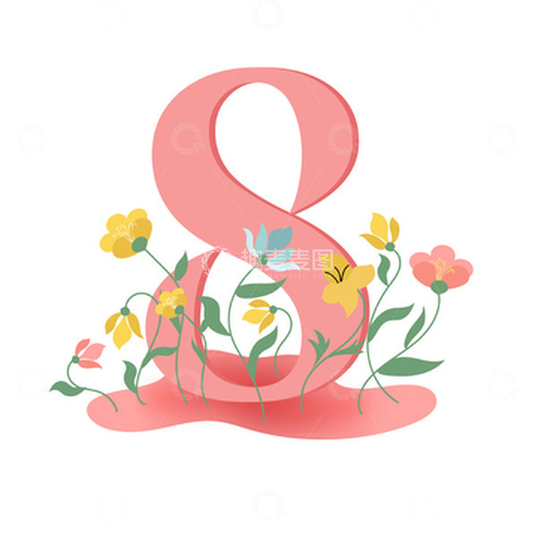 源文件下载【趣麦麦图】妇女节3.8鲜花女神节女王节矢量元素