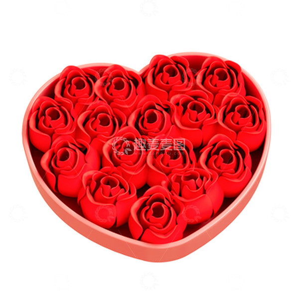 源文件下载【趣麦麦图】3D爱心玫瑰礼盒