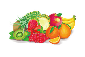 春天当季水果插画