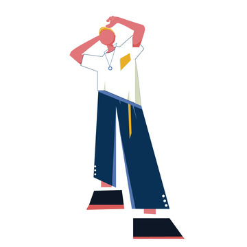 蓝白潮流夏季棒球阳光男孩单人图