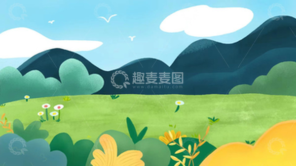 源文件下载【趣麦麦图】绿色小清新春天风景图