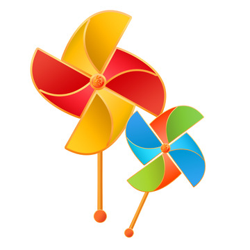 春天风车装饰元素