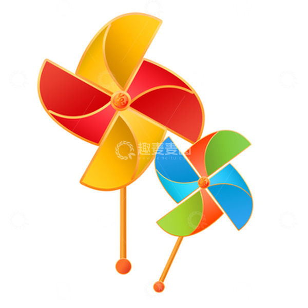 源文件下载【趣麦麦图】-春天风车装饰元素