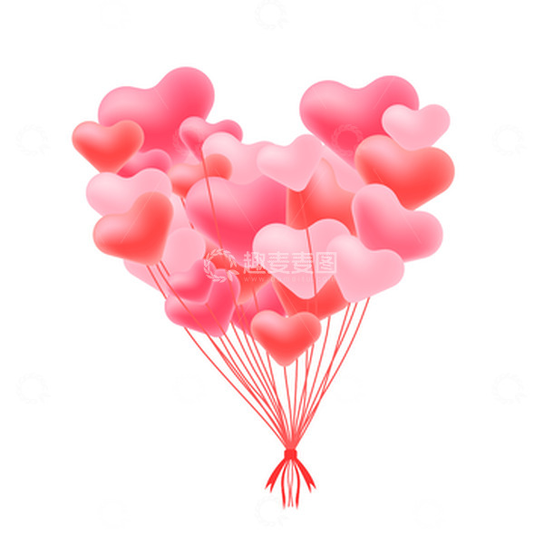 源文件下载【趣麦麦图】女神节浪漫爱心气球