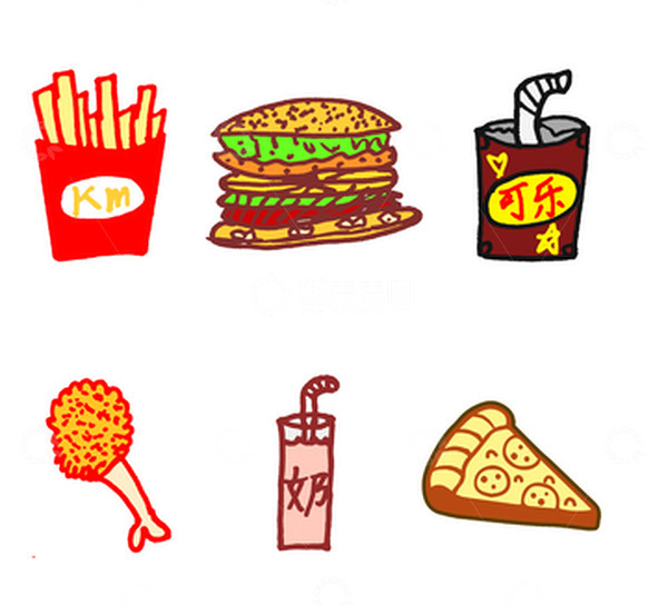 源文件下载【趣麦麦图】卡通手绘食物元素插画