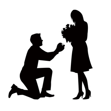 情人节求婚剪影元素