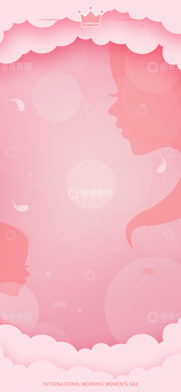 源文件下载【趣麦麦图】三八妇女节女生粉色清新电商启动页渐变背景