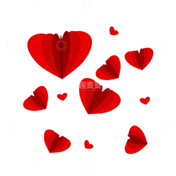 源文件下载【趣麦麦图】红色妇女节爱心元素
