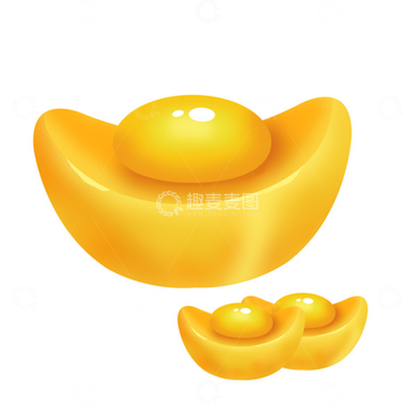 源文件下载【趣麦麦图】手绘金元宝装饰元素