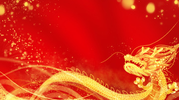 二月二龙抬头红色大气背景