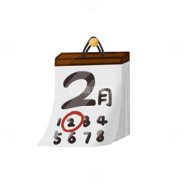 源文件下载【趣麦麦图】日历时间二月二龙抬头月历手绘图