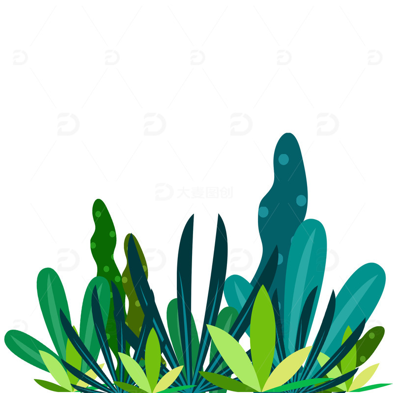 源文件下载【趣麦麦图】春天精品植物绿色元素