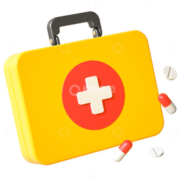 源文件下载【趣麦麦图】3d立体药箱装饰元素