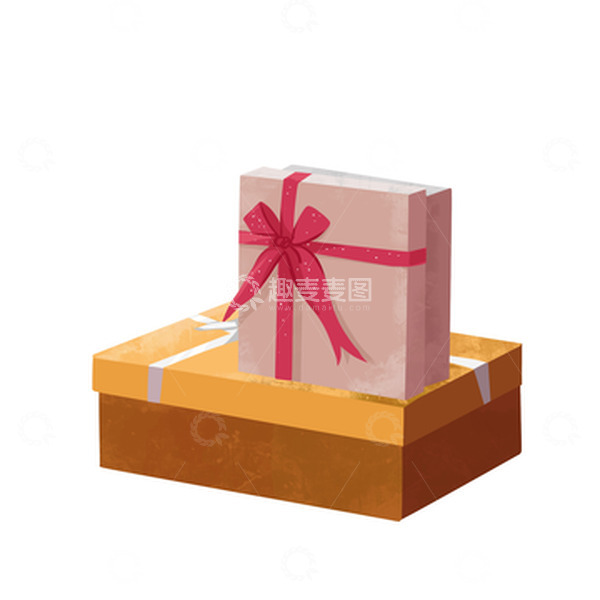 源文件下载【趣麦麦图】手绘插画礼盒蝴蝶结彩带礼物