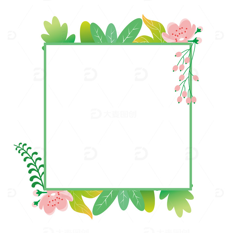 绿色小清新春天矢量边框元素