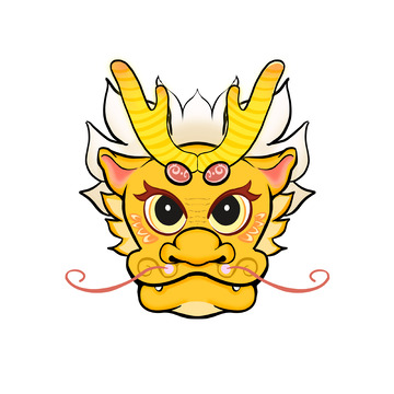 黄色卡通龙头元素