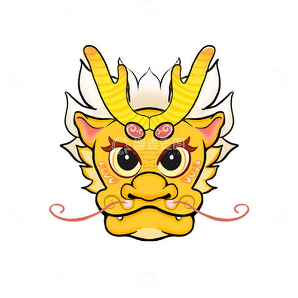 源文件下载【趣麦麦图】黄色卡通龙头元素