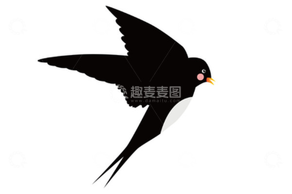 源文件下载【趣麦麦图】春天黑色卡通小燕子矢量元素创意设计AI