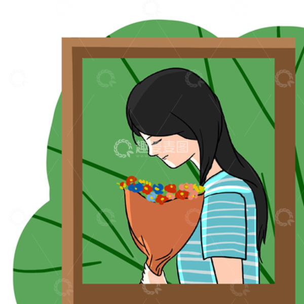 源文件下载【趣麦麦图】妇女节,女王节,女神节,手绘人物 鲜花
